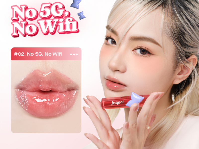 FOXY CAT Son bóng có màu hồng nhạt