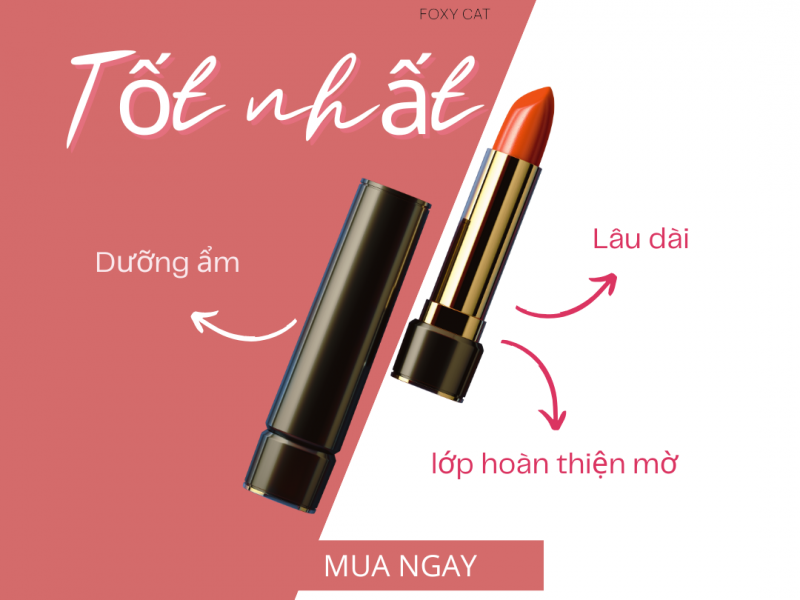 Son Thỏi Foxy cat Mịn Môi - Cam Ánh Đỏ 3g 