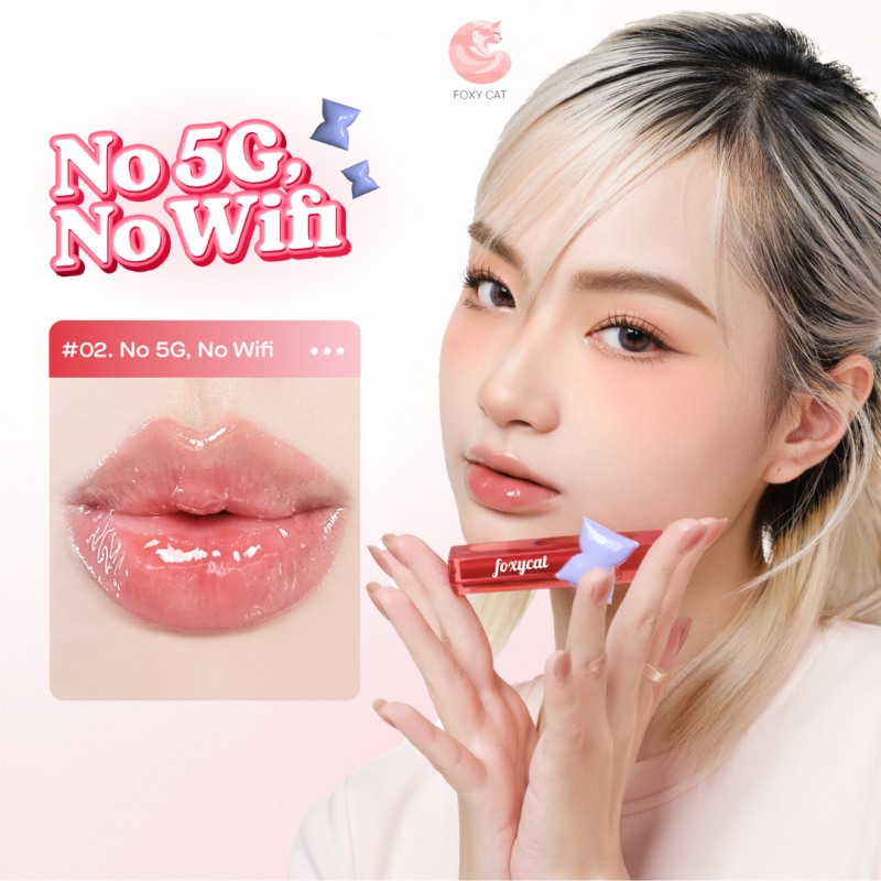 FOXY CAT Son bóng có màu hồng nhạt