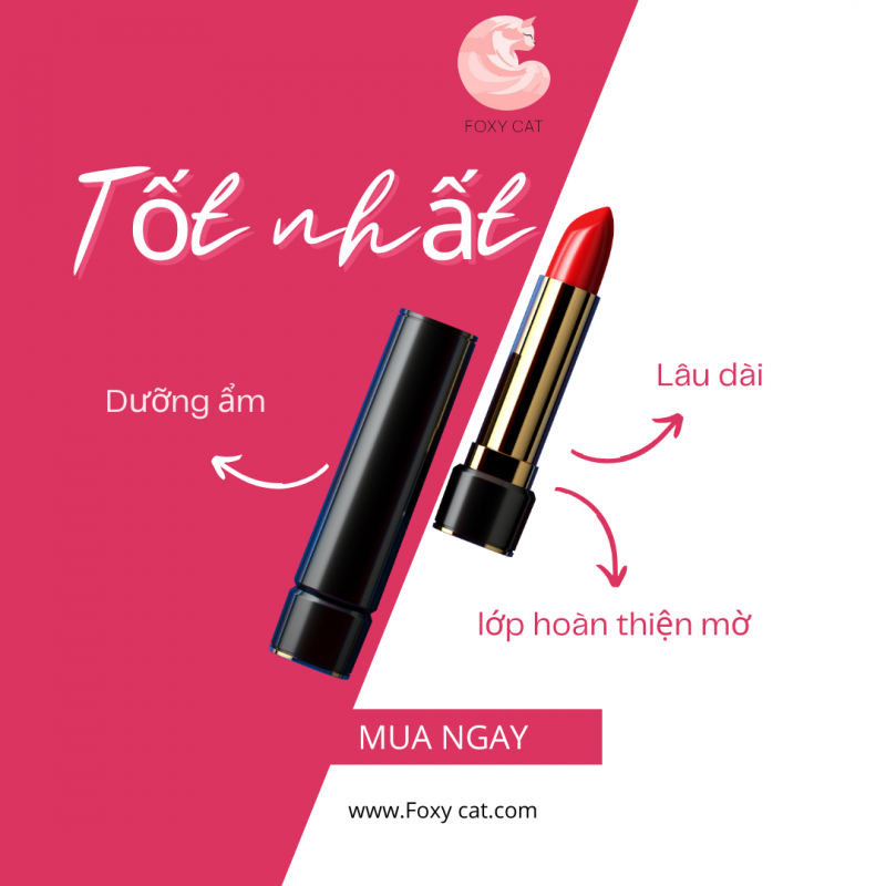 Son Thỏi Foxy cat Mịn Môi - Đỏ tươi 3g 